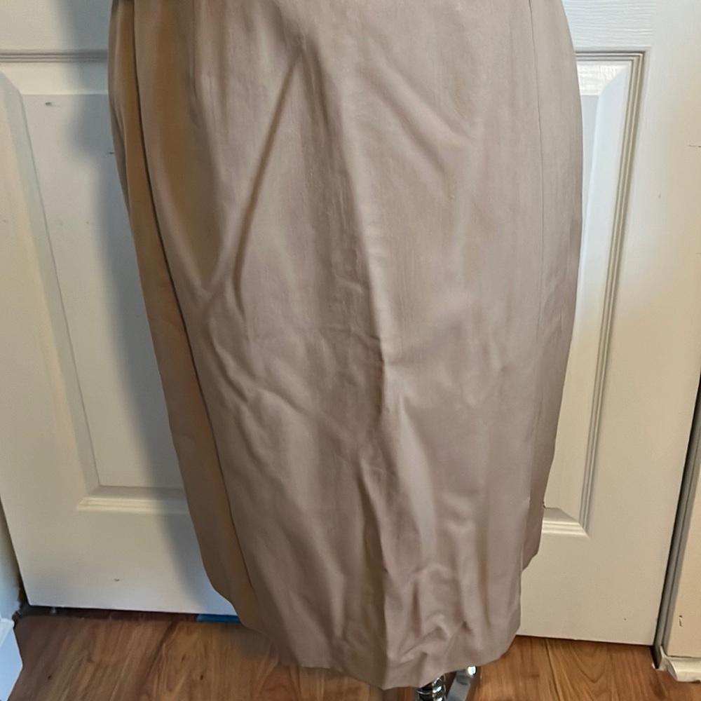 Camel colored pencil skirt.